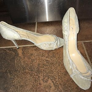 Sparkly Silver Size 13 Heels